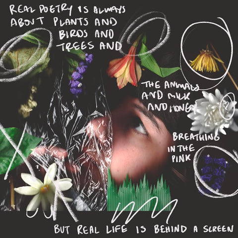 PRE ORDER !!  PACING "Real poetry is always about plants and birds and trees and the animals and milk and honey breathing in the pink but real life is behind a screen" 12"